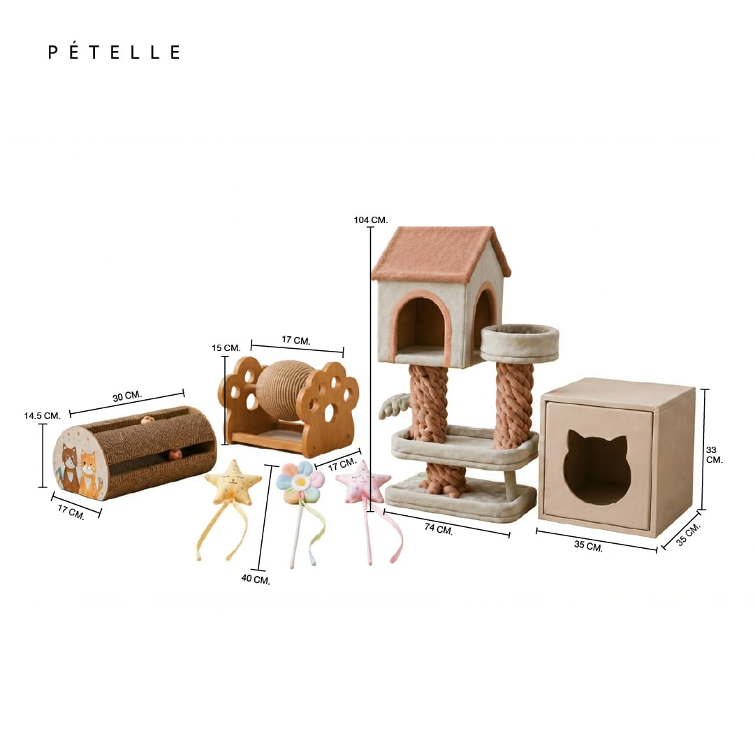 ชุดอุปกรณ์สำหรับแมว PETELLE 5 ชิ้น รุ่น CAT FUN SET_0